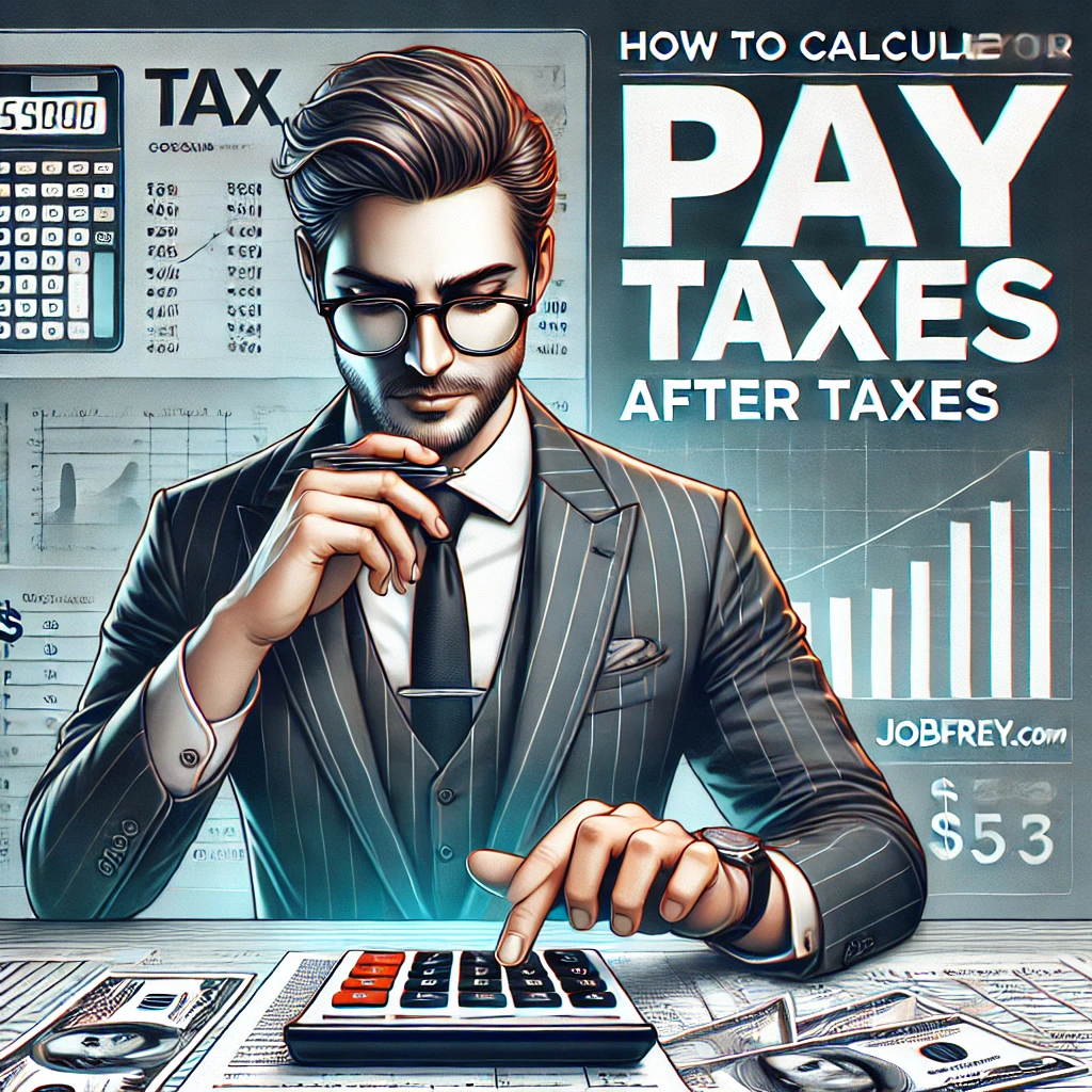 digital-illustration-featuring-a-professional-businessman-in-a-suit-using-a-calculator-to-determine-tax-calculations. text how to calculate your pay after taxes