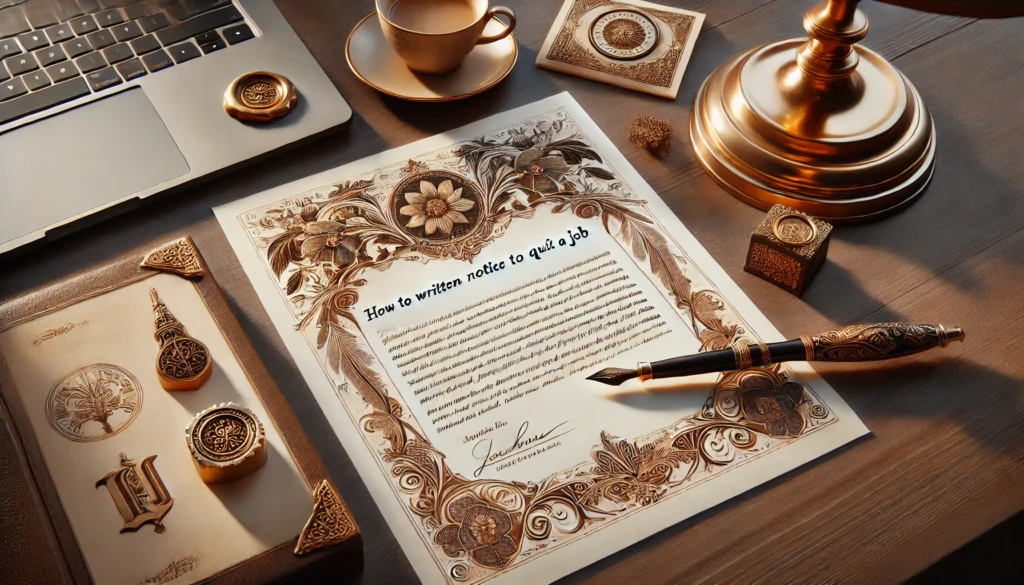 How To Write A Written Notice To Quit A Job