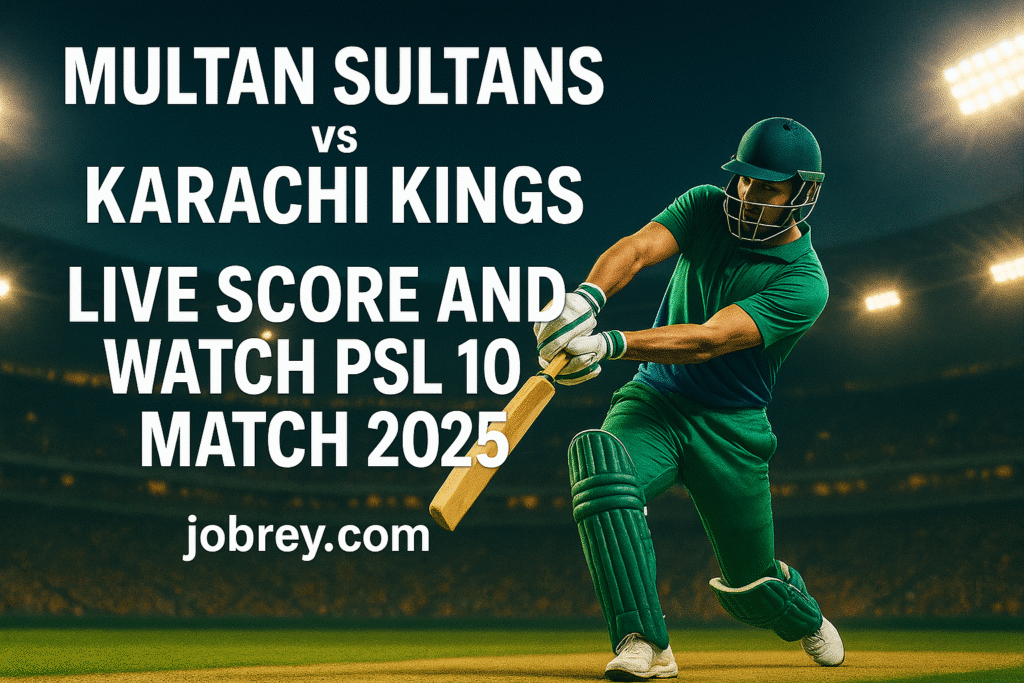 image of player and text Multan Sultans vs Karachi Kings: Live Score and Watch PSL 10 Match 2025